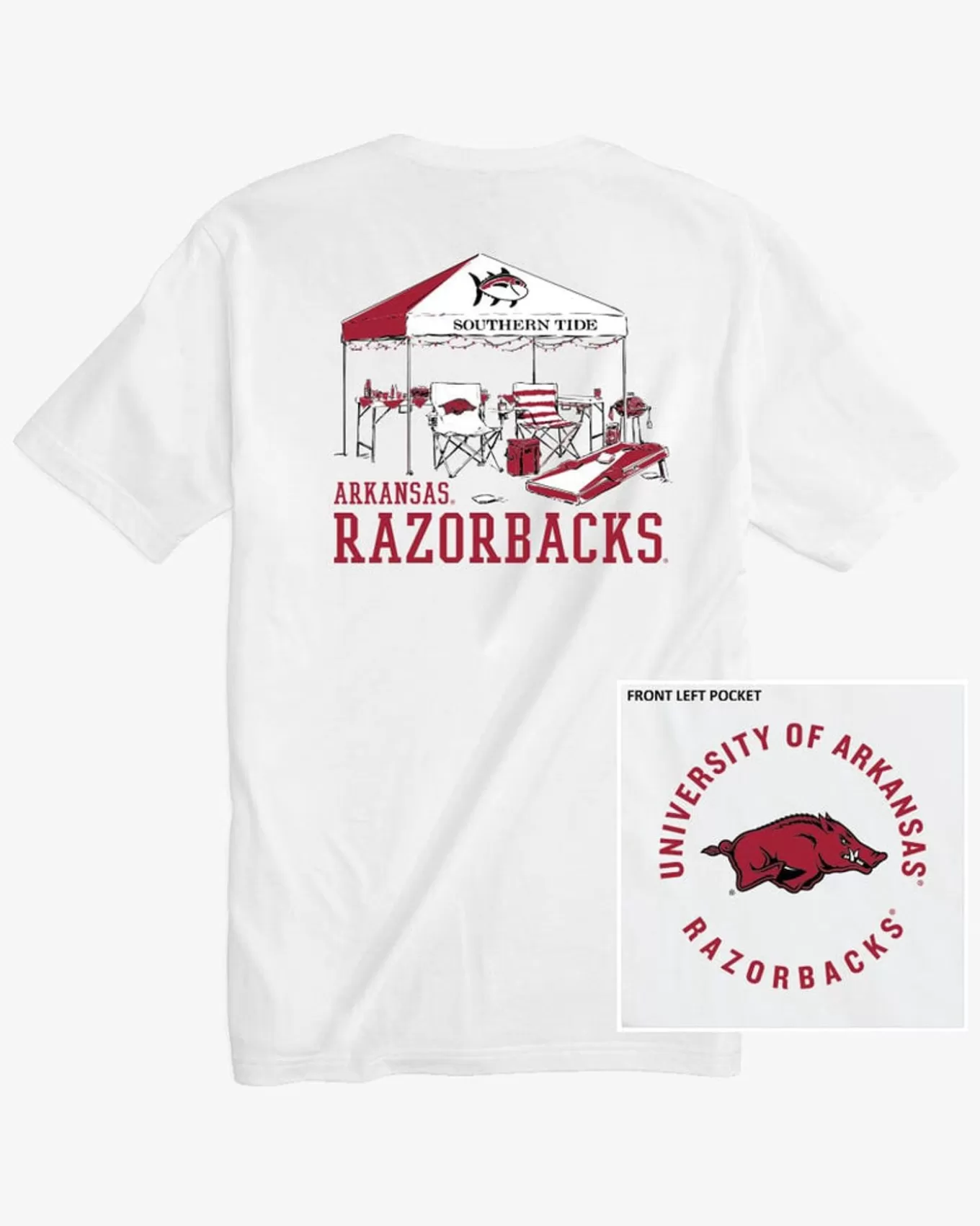 Southern Tide Arkansas Razorbacks Tailgate Time T-Shirt< T-Shirts