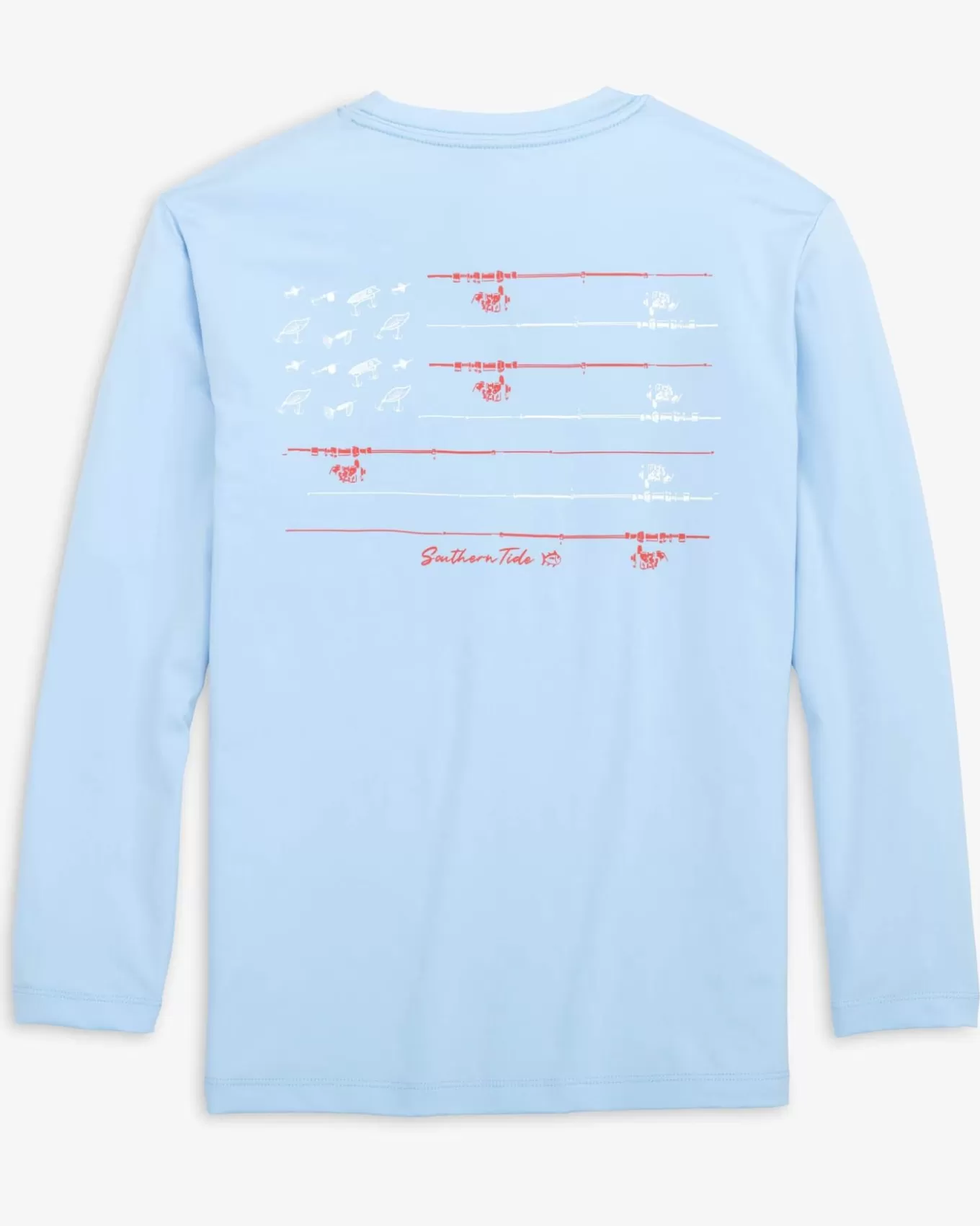 Southern Tide Kids Red, White, And Lure Long Sleeve Performance T-Shirt< Kids T-Shirts