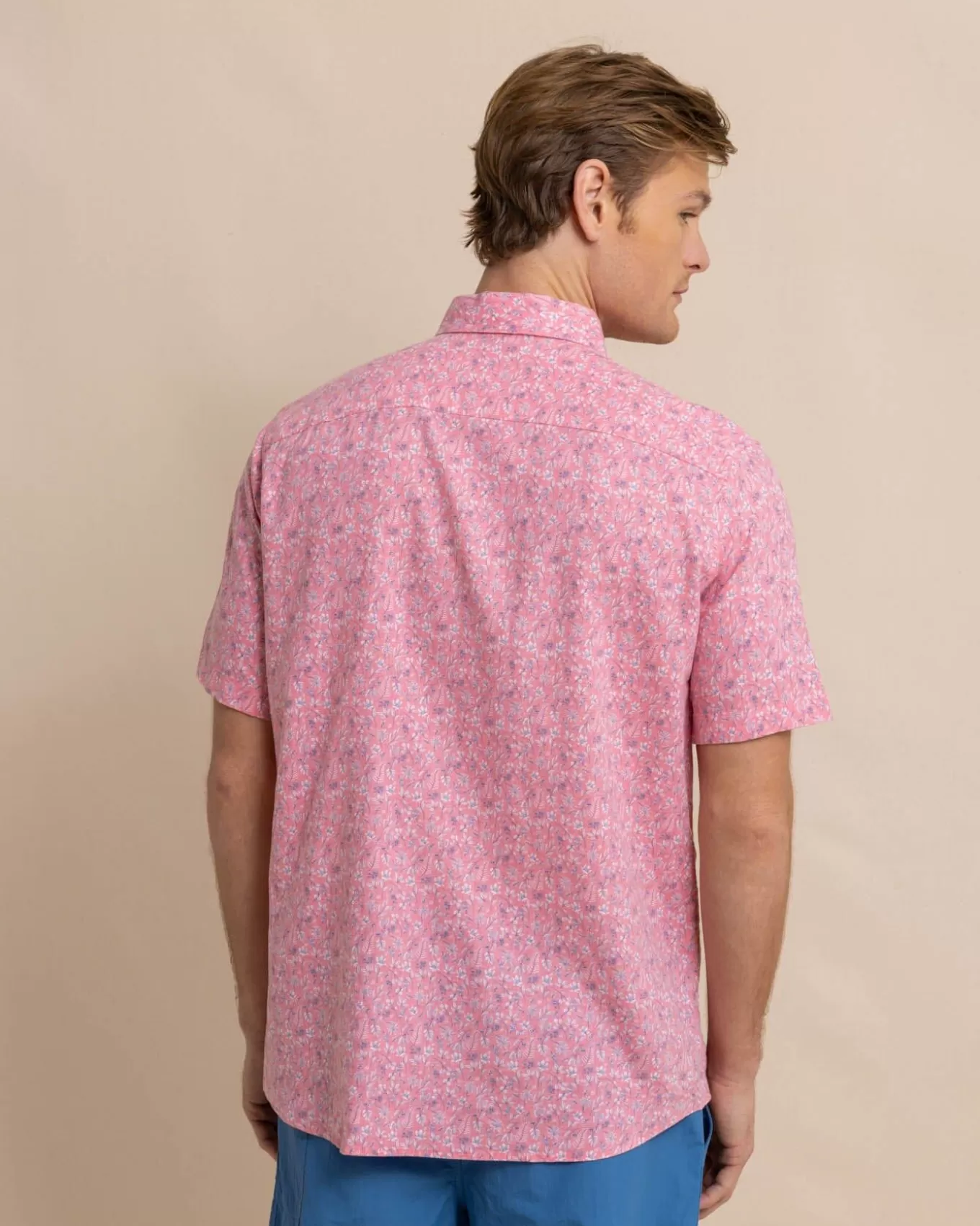 Southern Tide Linen Rayon Ditzy Floral Short Sleeve Sport Shirt< Sport Shirts & Button Downs