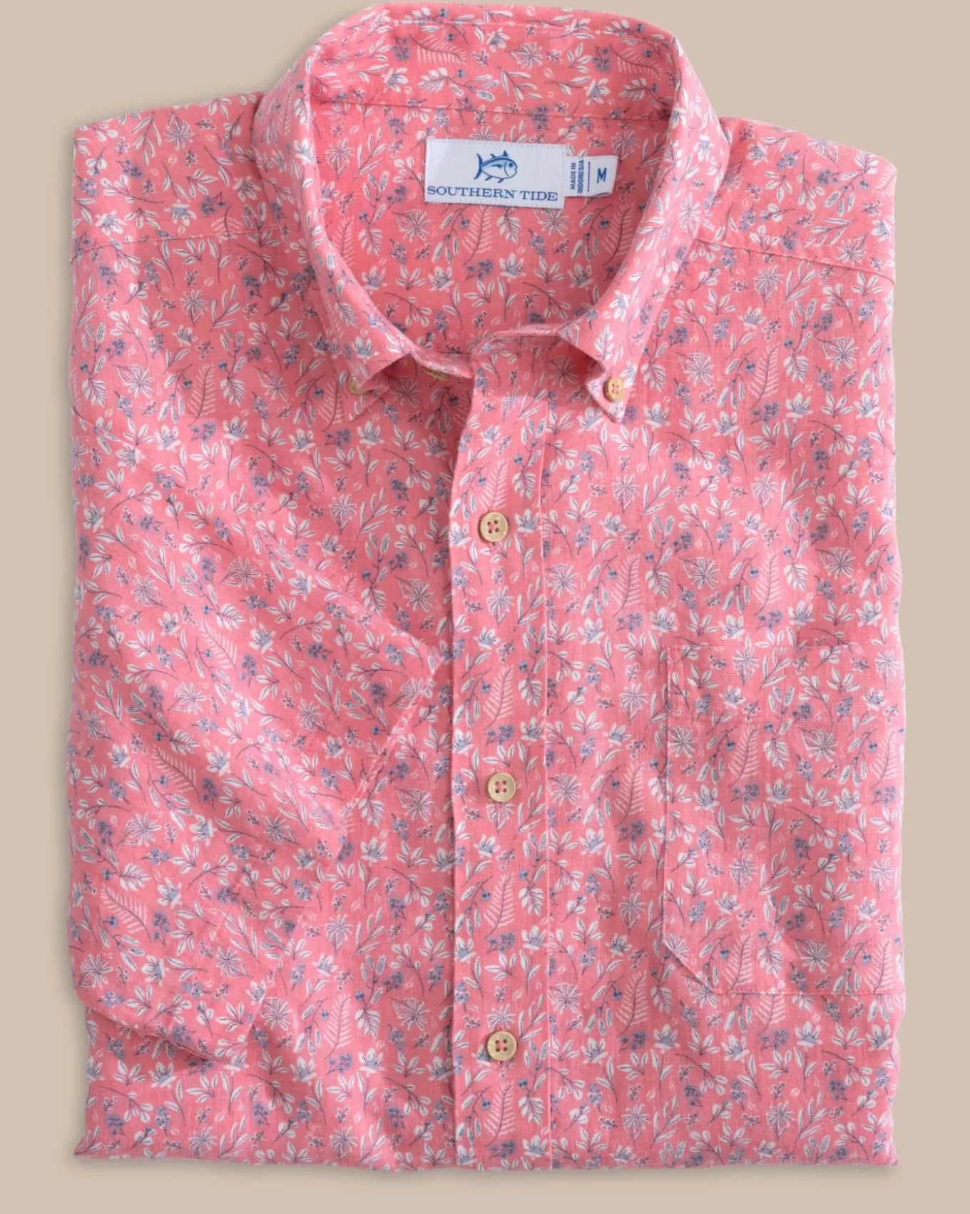 Southern Tide Linen Rayon Ditzy Floral Short Sleeve Sport Shirt< Sport Shirts & Button Downs