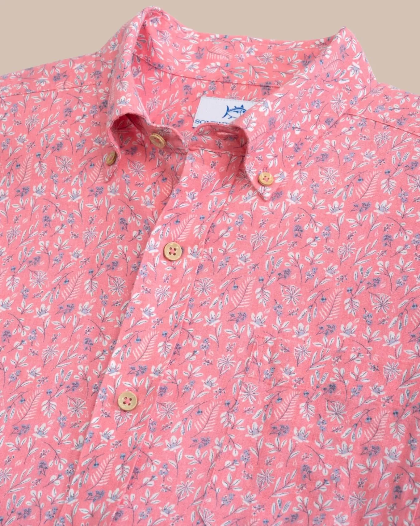 Southern Tide Linen Rayon Ditzy Floral Short Sleeve Sport Shirt< Sport Shirts & Button Downs